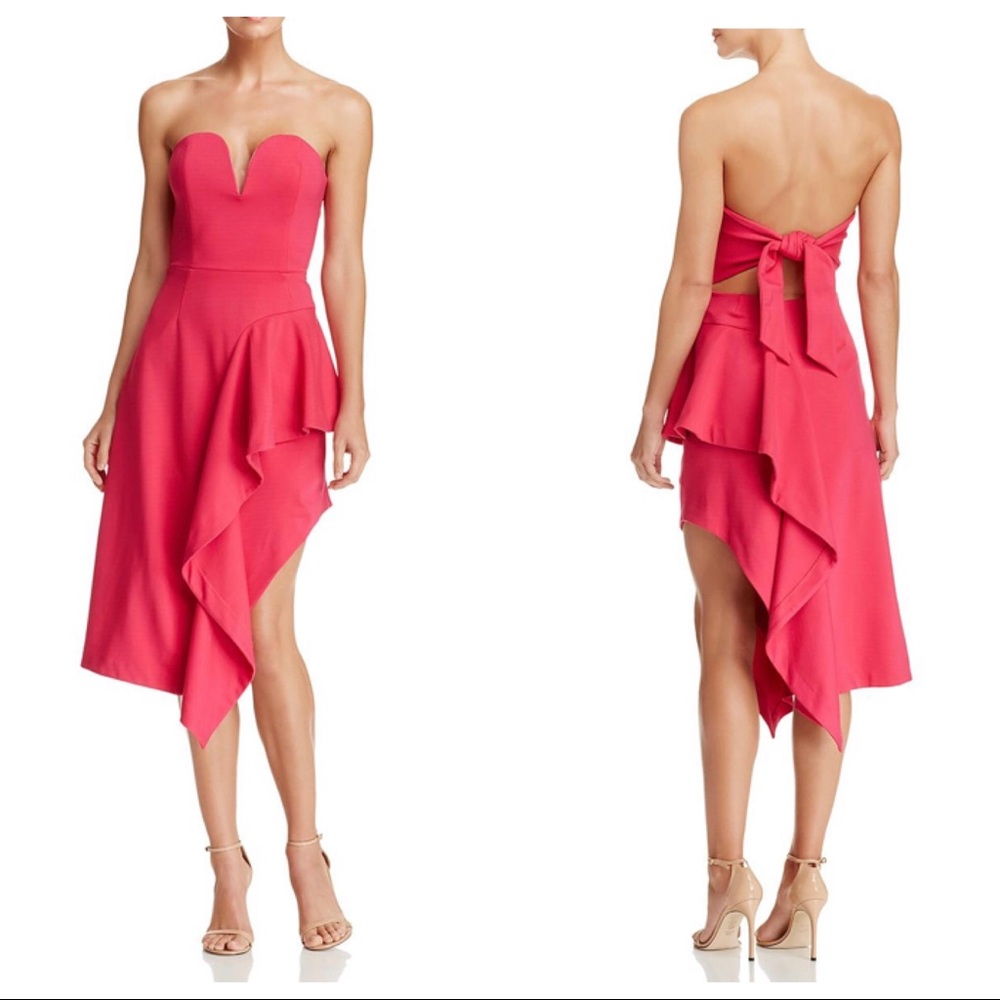 ELLIATT IMPACT STRAPLESS RUFFLED COCKTAIL DRESS - Picture 1 of 8